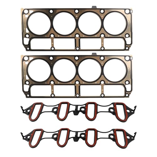 Image of KAX Engine Cylinder Head Gasket Set Compatible with Chevy Silverado 1500 Tahoe 2002-2011, Suburban 1500 2006-2011, Express Avalanche, GMC Sierra 1500 Yukon Savana 4.8L 5.3L, Head Gasket Kit, HS26191PT