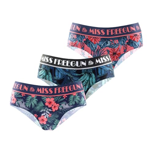 FREEGUN Culotte Femme Coton, sous-vêtements Féminins, Confortable et Doux, Lot de 3, Rouge,...