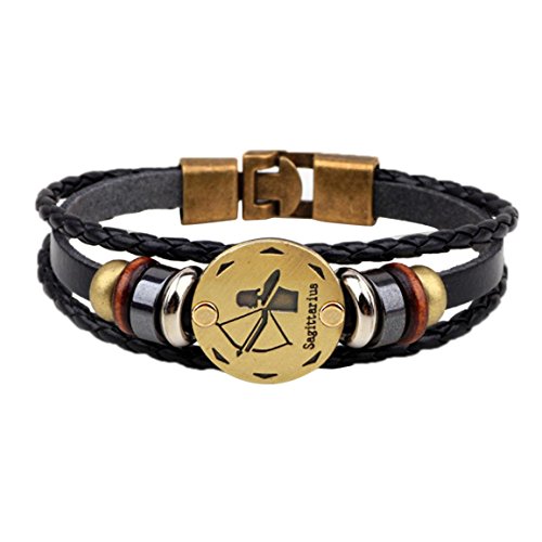 Preisvergleich Produktbild Moonuy Frauen Armbänder 12 Konstellationen Armband Modeschmuck Männer Lederarmband Persönlichkeit Armband schöne Tier Zubehör Für Frauen (F)