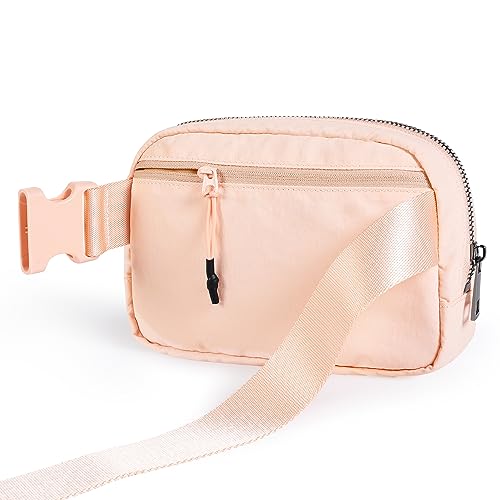 Image of ODODOS Unisex Mini Belt Bag with Adjustable Strap Small Fanny Pack for Workout Running Traveling Hiking, Pale Coral
