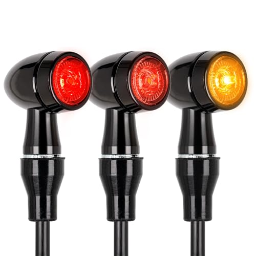 Simda Pro Led Motorrad Blinker mit Bremslicht Universal 3 in 1 Schwarz Quad ATV Super Optik und Schön Hell Wasserprüf IP67 E Geprüft