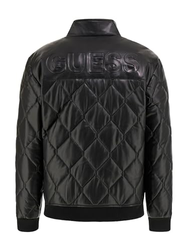 GUESS Men's Quilted Faux Leather Jacket2