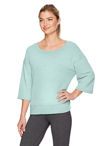 Danskin Women's Lounge Wide-Neck Pullover, Bluebell Heather, S