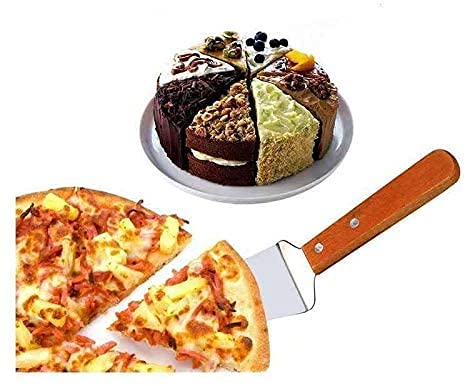 Image of Pie Server with Wood Handle, Stainless Steel Blade Cake Server /Pizza Server (Pack of 1)