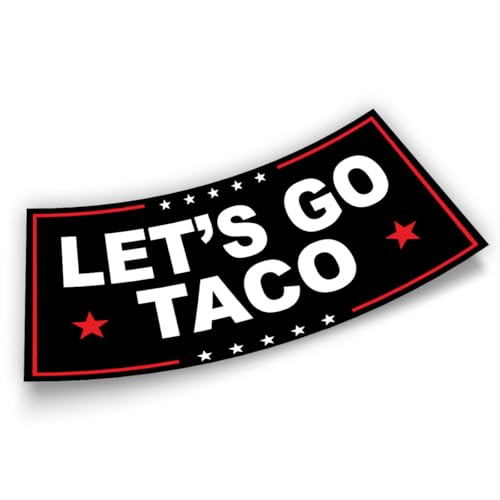Image of Subtle Let's Go Taco Bumper Sticker Anti Funny Leftist Feminist Social Justice Human Rights Black Vinyl Decal for Car Truck, Waterproof UV-Resistant 7.5x3.75in