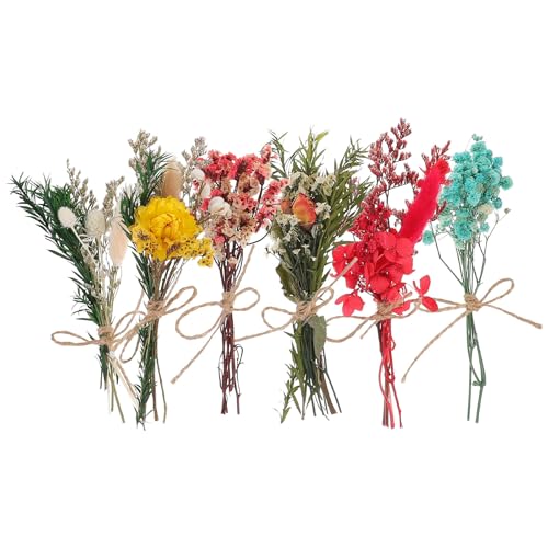 Set 6 mini ramos naturales de flores secas miniatura 1