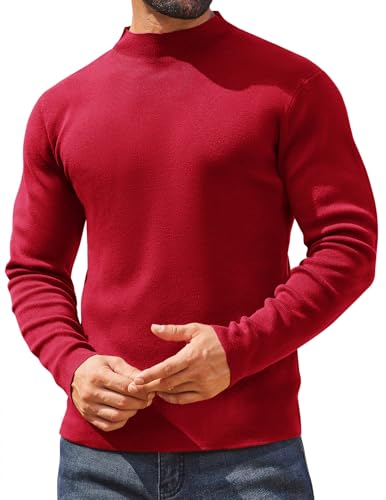 COOFANDY Mens Mock Turtleneck Sweater Long Sleeve Basic Thermal Undershirt Slim Fit Lightweight Pullover Sweaters