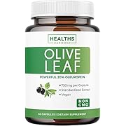 Olive Leaf Extract (Non-GMO) Super Strength: 20% Oleuropein - 750mg - Vegetarian - Immune Support Supplement, Skin Health, and Powerful Antioxidants Supplement - No Oil or Liquid - 60 Capsules