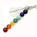 【守護梵字ストラップ】七色 厄除け お守りストラップ 厄年贈り物 パワーストーン 数珠 (卯（マン・文殊菩薩）)