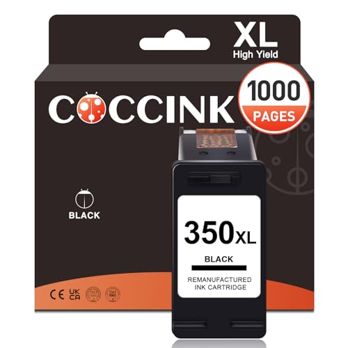 COCCINK 350XL Cartucho de Tinta 350 XL Negro Remanufacturado de Reemplazo para HP 350 XL para D4260 D4360 J5780 J6410 J7500 C4280 C4340 C4480 C4580 C5180 C5270 C5280 D5360 Impresora