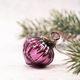 Aurora Christmas Set di 6 lanterne di vetro palline di Natale, gelso, 2,5 cm