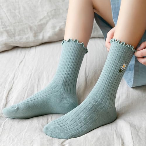 GuaziV Women's Ruffle Socks, Womens Fun Novelty Crew Colorful Fashion Casual Socks4