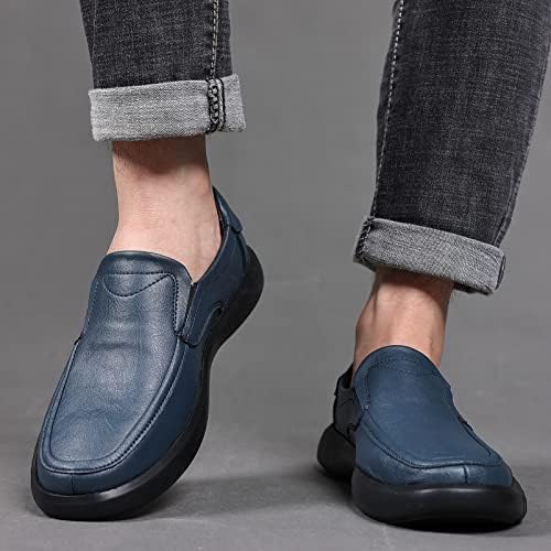 Coramtty Men's Dress Shoes Fashion Comfort Luxury Soft Slip on Leather Loafers for Gentleman Wedding Business Work Office Casual Outdoor Blue 11 | Image 5
