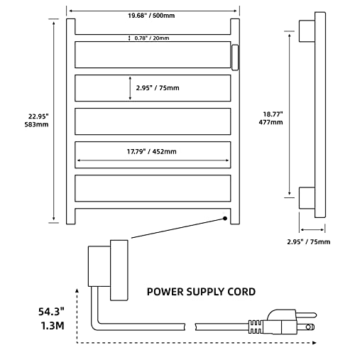 Trustmi Heated Towel Rack, Built-In Timer Towel Warmer With Temperature Indicator, 6 Bars Towel Drying Heater Wall Mounted, Brushed Gold #TOP5