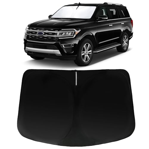 Image of Car Front Windshield Sun Shade for Expedition 2018-2024, Car Window SunShades Shield Cover Visor Protector with 240T Reflective Fabric UV & Sun Heat Protection Accessories