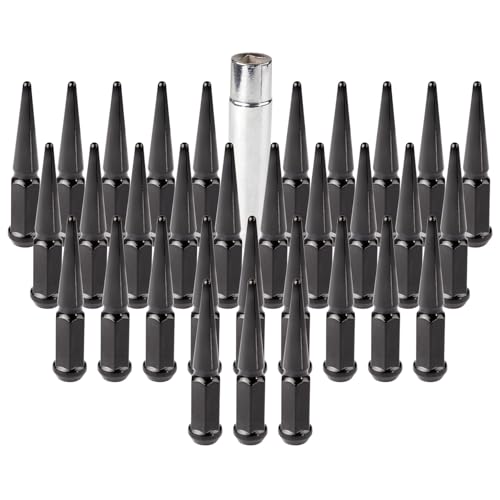 ECCPP Set of 32 Black Spike Wheel Lug Nuts for