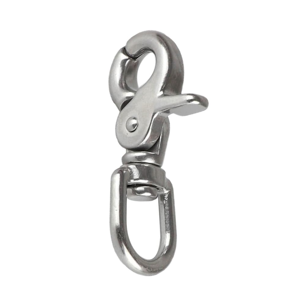 Stainless Steel Marine Snap Hook Heavy Duty Trigger Clip Swivel Trigger Snaps Silver Scissor Clasps for Keychain Dog Leash Automotive Manufacturing (1)