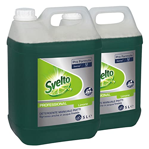 2 Svelto Limone Professonal Detersivo Liquido Detergente Detersivo Per I Piatti Al Limone 10 Lt