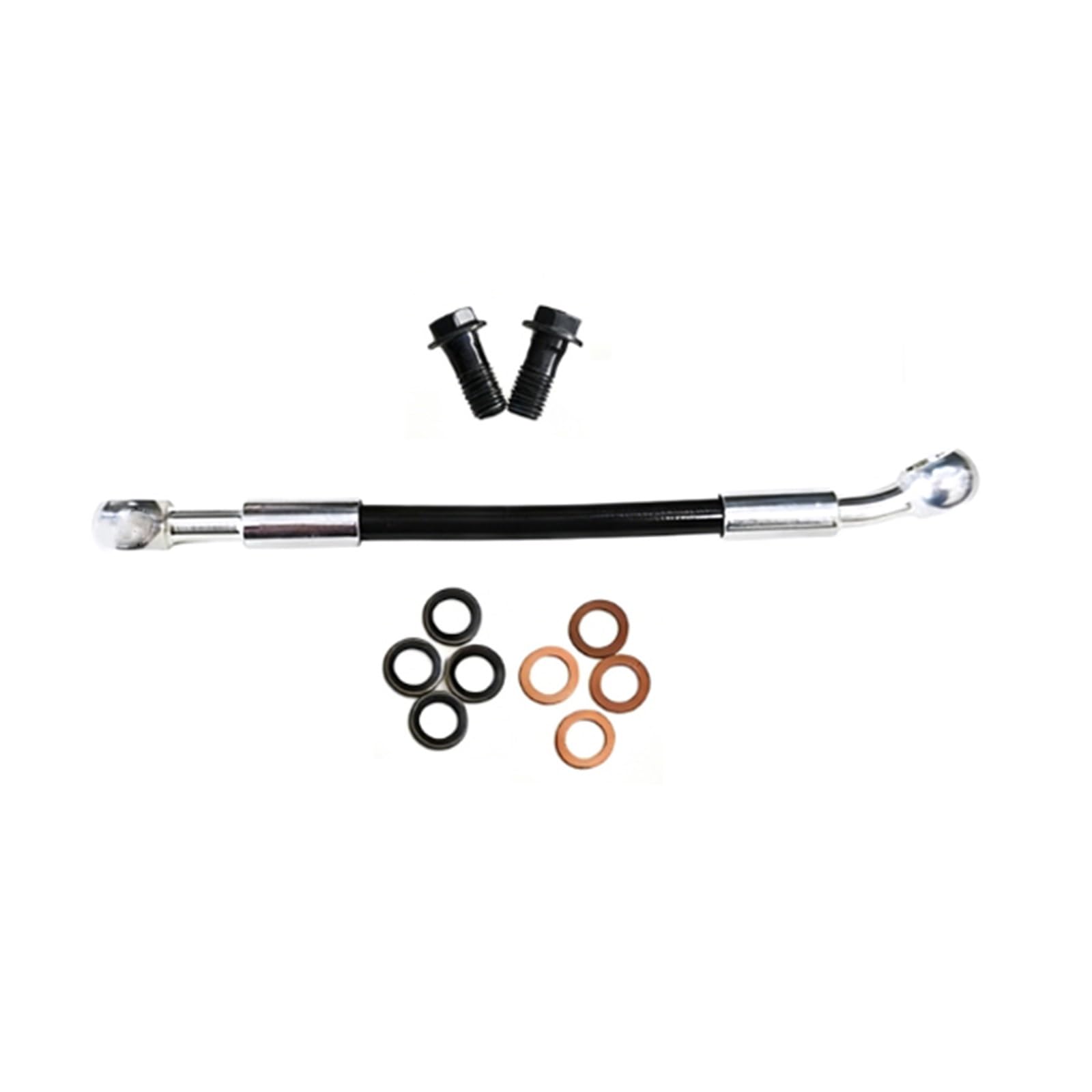 Hydraulic Brake Hose AN3 M8/M10x1.25mm Banjo Motorcycle 0°-28° Steel Throat Brake Hose Line Braided Oil Pipe 30cm-500cm Accessories(190cm)
