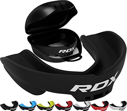 RDX Mouth Guard for Boxing MMA Kickboxing Muay Thai Judo Karate - Adult Gum Shield Mouthpiece Jaw Protector with Storage Case, Martial Arts Football Lacrosse Hockey Contact Sports - Above 12 Years Age