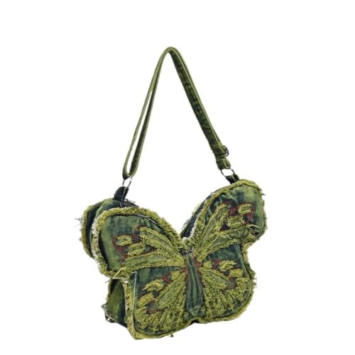 Butterfly Shape Bag Denim Purses for Women Big Shoulder Bags Novelty Grunge Backpack Butterfly Purse