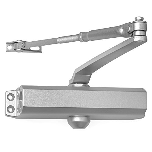 Lawrence Medium Duty Commercial Automatic Door Closer - Surface-Mounted Auto Door Closer for Home, Garage & Light Commercial Door Use - Lawrence LH534 Aluminum