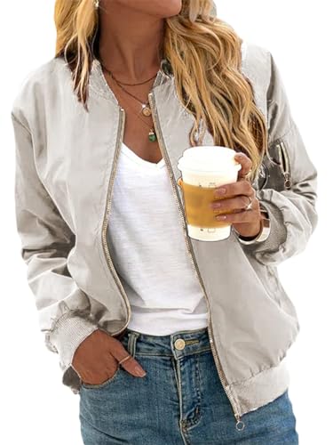 Minetom Damen Bomberjacke Ladies Light Bomber Jacket leichte Fliegerjacke...