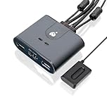 IOGEAR HDMI KVM Switch 1080@60Hz Full HD Commutateur KVM pour souris, clavier, imprimante avec câbles USB/HDMI et télécommande, Plug n Play, compatible avec Win11/10, Mac