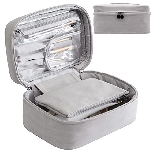 AlfaView Trousse Maquillage Femme Vanity et Trousses à Maquillage, Trousse de Voyage Cosmétique,Sac de Toilette Voyage Imperméable avec Pochette Amovible Cover
