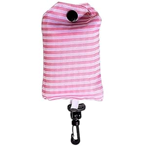 JQKA Pratiche borse per la spesa riutilizzabili pieghevoli per donne e ragazze borsa a tracolla grande – poliestere solido (colore: rosa)