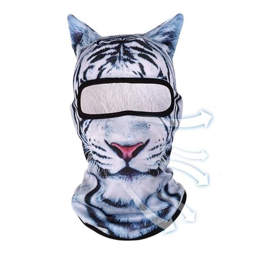 Tierki Maskerade con cubierta facial de diseño 3D con orejas, una máscara facial en mal estado para festivales de música