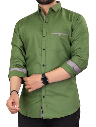 CB-COLEBROOK Men's Solid Relaxed Fit Cotton Shirt | Casual | Plai...