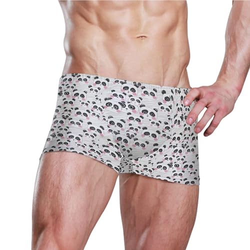 Cute Panda Mens Swim Trunk Swimwear Bathing Suit Swim Brief Square Leg Board Short S B04041703