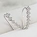 7 Crystals Ear Cuffs Hoop Climber S925 Sterling Silver Earrings Hypoallergenic Earring