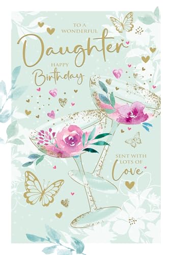 Cherry Orchard | Daughter Birthday Card | Birthday Card for a Wonderful Daughter | Elegant Floral Cocktail Design | Luxury Insert | Complete with Envelope