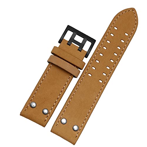 Bracelet de montre en cuir véritable 22mm Hamilton H77616533 agate bouton