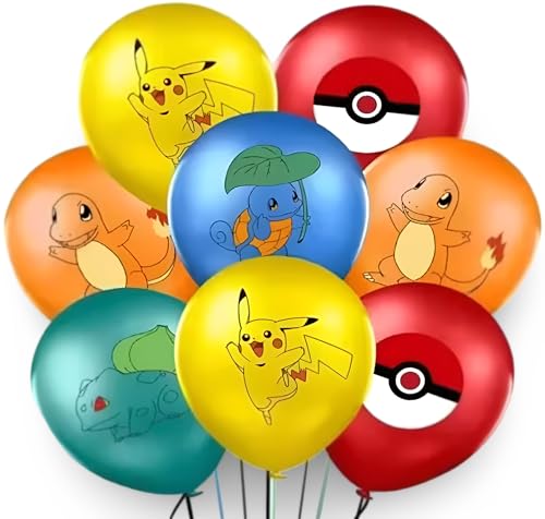 Fournitures de fête Pokémon | Plus de 15 ans | 10 ballons | Mélange de 3