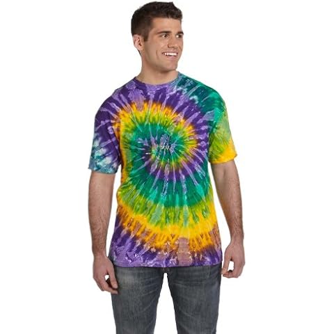 Tie-Dyed Tie-Dye 5.4 Oz, 100% Cotton T-Shirt, Mardi Gras, 3XL Cover