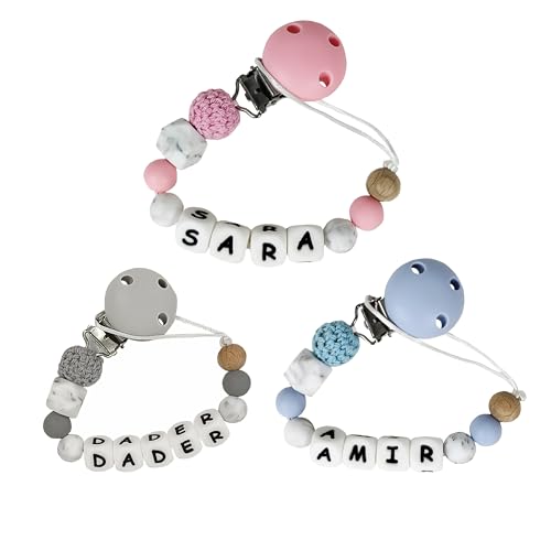 Personalized Baby Pacifier Clip for Boys and Girls, Custom Pacifier Holder with Name, Safe and Soft Silicone Clip Chain for Newborn Essentials, Baby Birthday Gift, Baby Care Pacifier Accessories