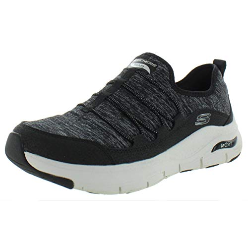 Skechers Women's Arch FIT-Rainbow View Sneaker, Black/White, 6 M US