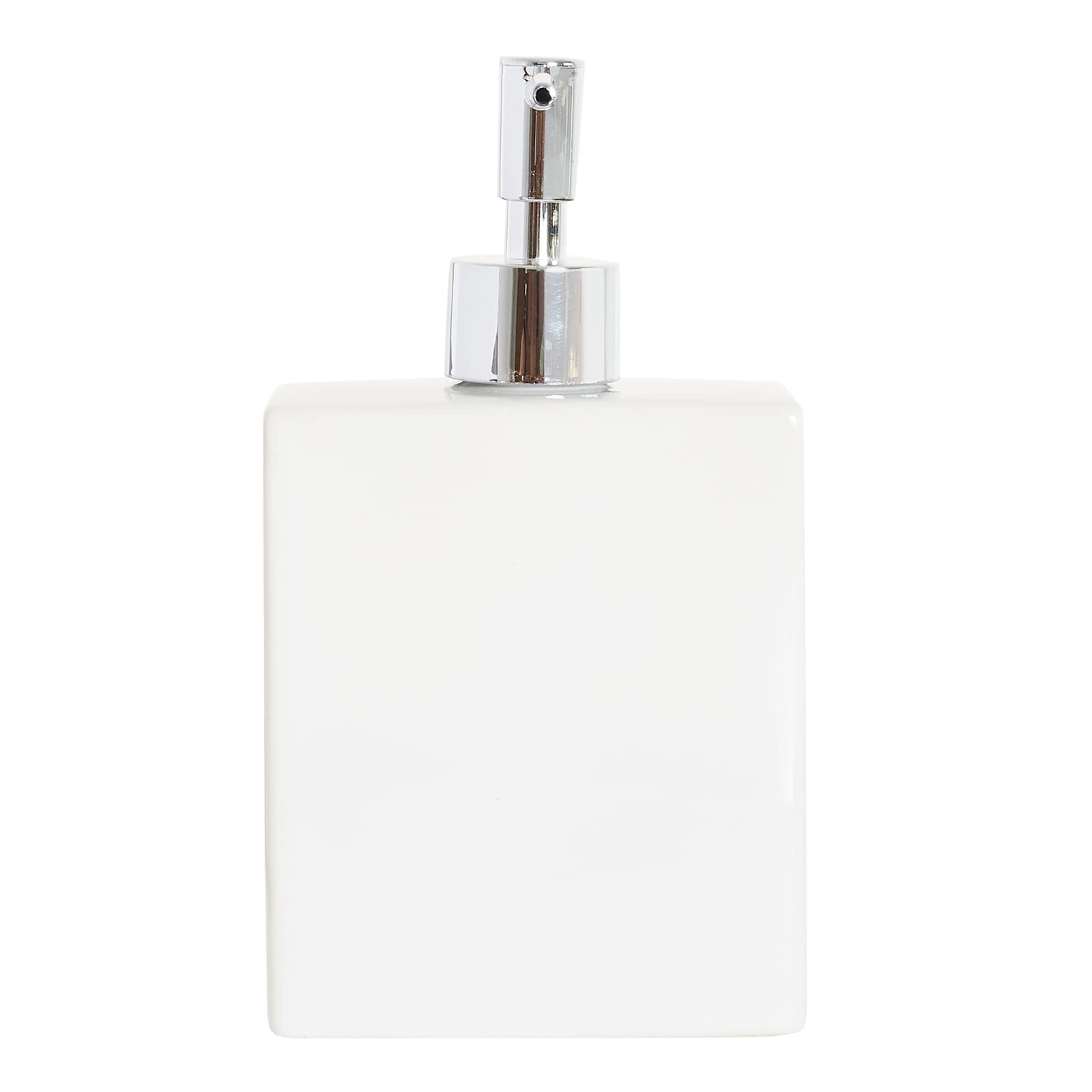 Dispenser per sapone da bagno in ceramica rimovibile da 340,2 ml, bottiglia decorativa a rombo da cucina con pompa in schiuma (bianco