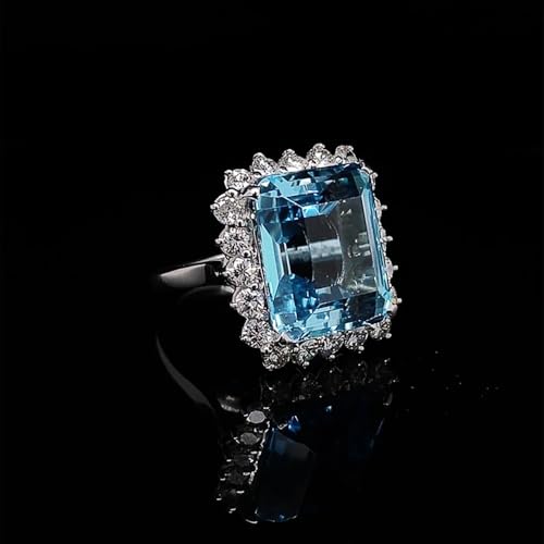 Luxury Lady Party Rings with Blue Cubic Zirconia Gorgeous Jewelry for Anniversary Ceremony3