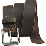 Nickel Smart Roan Mountain Brown Leather Belt - Distressed 36