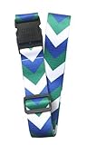 ORB Travel Premium Designer Luggage Strap -LS307-Chevron-Blue/Forest Green/White