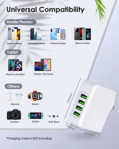 Travel Adapter 4 USB Universal Charger Plug Adaptor, Multi USB Wall Travel Charger with UK EU USA AUS 22W 4.4A Worldwide Power Adapter for iPhone, iPad, Android, Tablets and More - Image 5