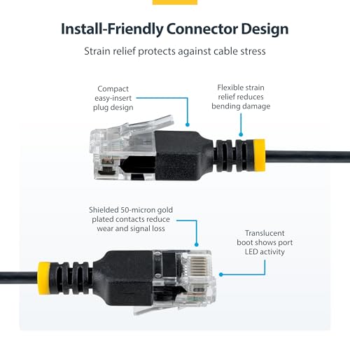 Cable Ethernet Ultra Slim CAT6a UTP 1.22 m Negro miniatura 5