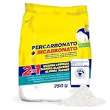 Percarbonato + Bicarbonato blanqueador, Percabonato Sódico, Apto para el lavado de ropa tanto blanca como de color, alarga la vida de su lavadora, Elimina Manchas Difíciles y Olores, 750 gramos, 1 ud