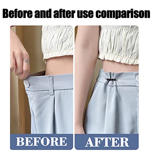 Qkari 5 Pcs Jeans Button Pins，Fashion Pearl Brooch，No Sewing, Detachable Jeans Button Pins，Sweater Cape Clip Pearl Brooch Waist Pants Extended Safety Pin. (Black White Pearl) #TOP5