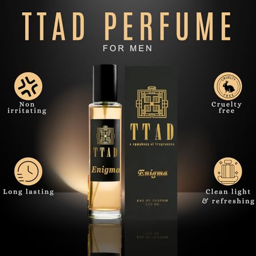 Image of TTAD Enigma Luxury Perfume for Men 30ml | Long Lasting Sweet Spicy Woody Eau De Parfum | Whiskey & Spicy Notes with Oudh, Sandalwood, Patchouli & Leather | Premium Evening Fragrance for Men