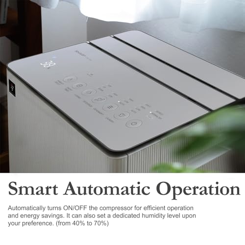 Image of Sharp Dehumidifier with Plasmacluster, Dual Louver, Wide Airflow, Spot Drying, Shoes Drying, Area Cover - 830 ft, DW-T30HM-W